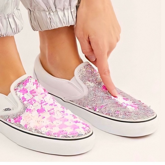Vans Other - Vans sequin glitter Flippy slip Ons